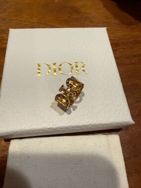 Dior Gold Multicolor Crystal Ring